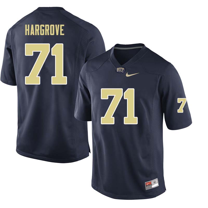 Men #71 Bryce Hargrove Pittsburgh Panthers College Football Jerseys Sale-Navy